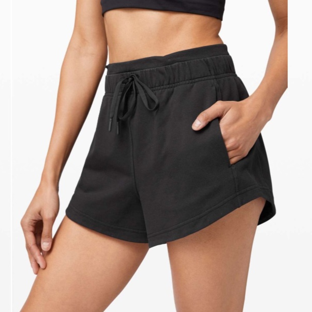 Lululemon Athletica Inner Glow 3” High Rise Women's Black Terry Shorts